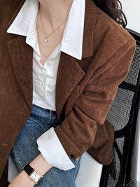 Shoulder Pads Corduroy Blazer - Phentora
