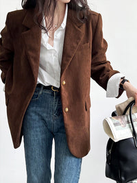 Shoulder Pads Corduroy Blazer - Phentora