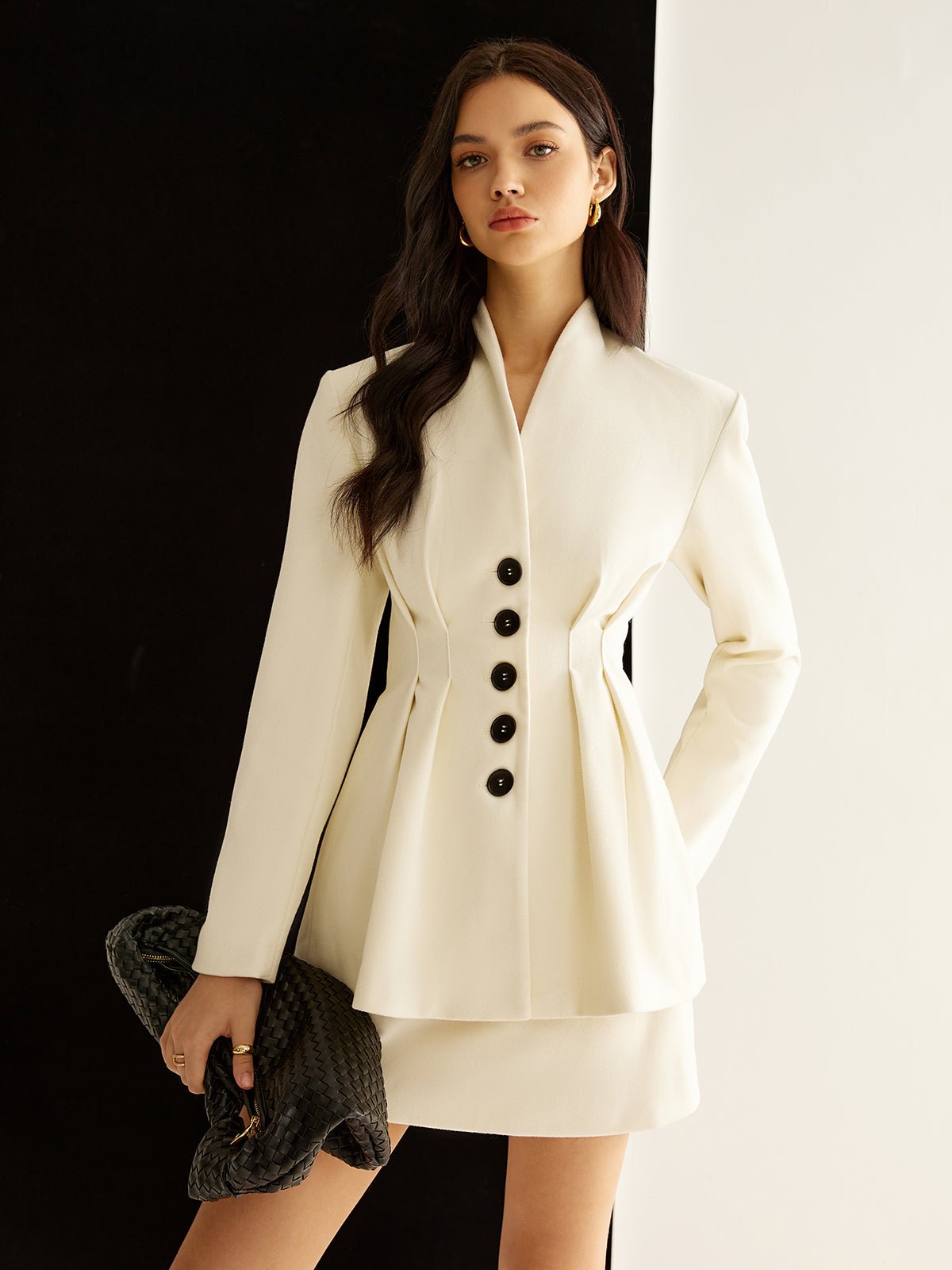 Şık Kloş Düğmeli Blazer - Phentora