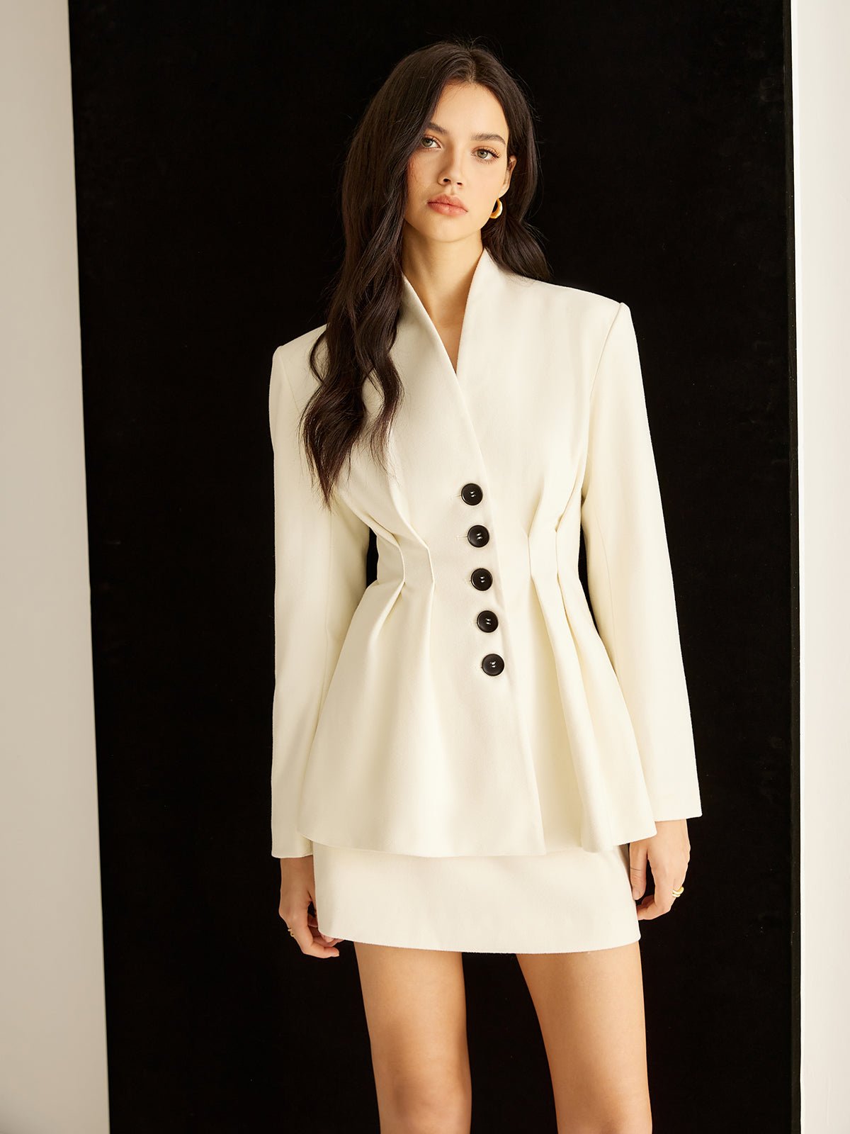 Şık Kloş Düğmeli Blazer - Phentora