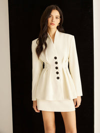 Şık Kloş Düğmeli Blazer - Phentora