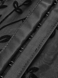 Çiçek Desenli Sheer Tül Structured Korse - Phentora
