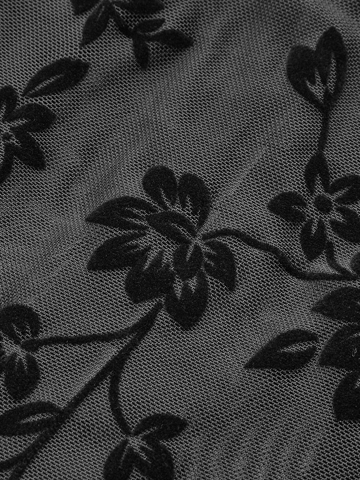 Çiçek Desenli Sheer Tül Structured Korse - Phentora