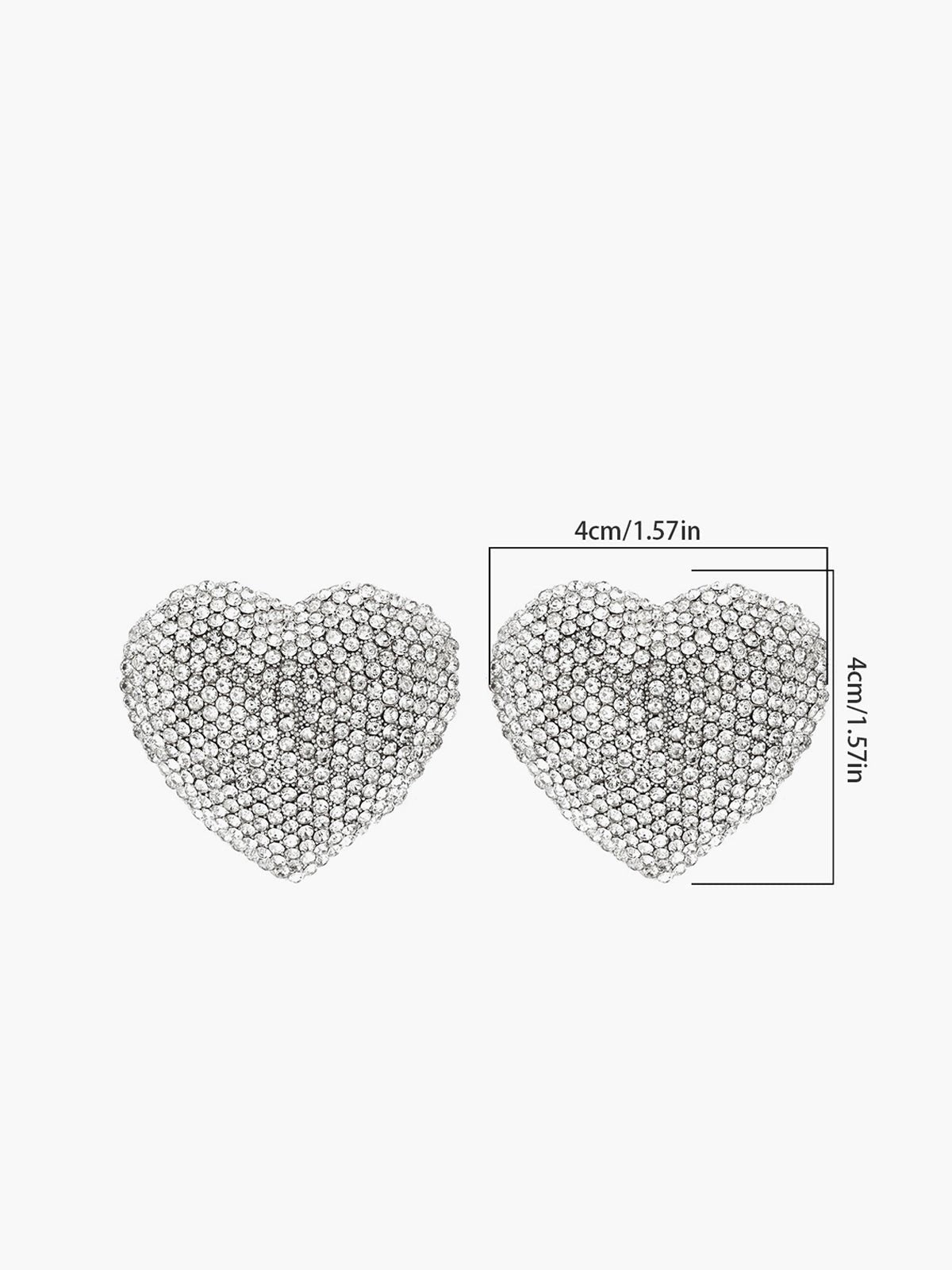Swarovski Taşlı Kalp Kulak Damlası Küpeler - Phentora