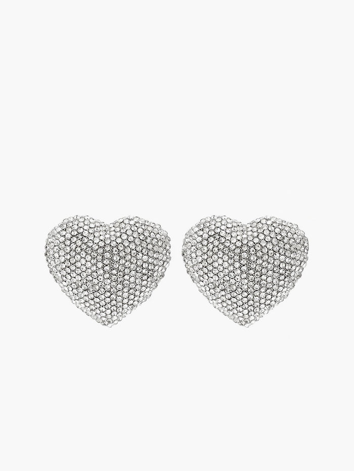 Swarovski Taşlı Kalp Kulak Damlası Küpeler - Phentora