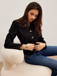 Kalp Düğmeli Normal Kesim Blazer - Phentora