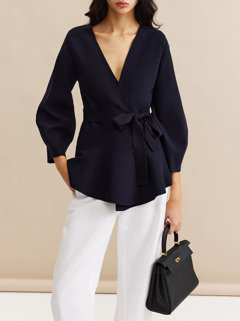 Minimalist Wrap Hırka With Belt - Phentora
