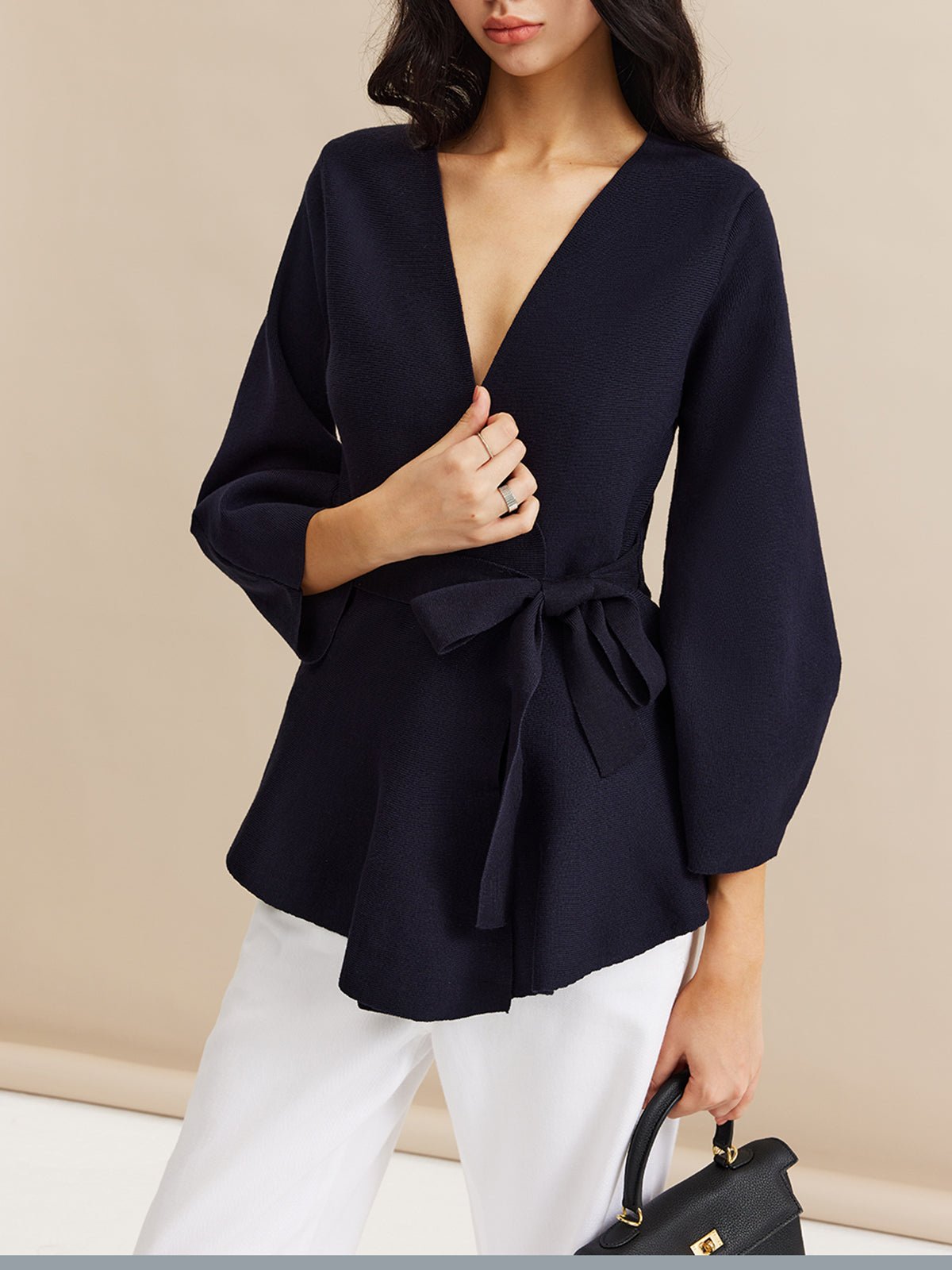 Minimalist Wrap Hırka With Belt - Phentora