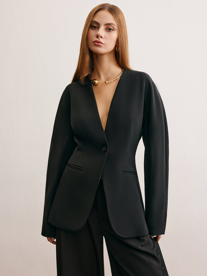 Fonksiyonel Bölmeli Düğmeli Blazer - Phentora