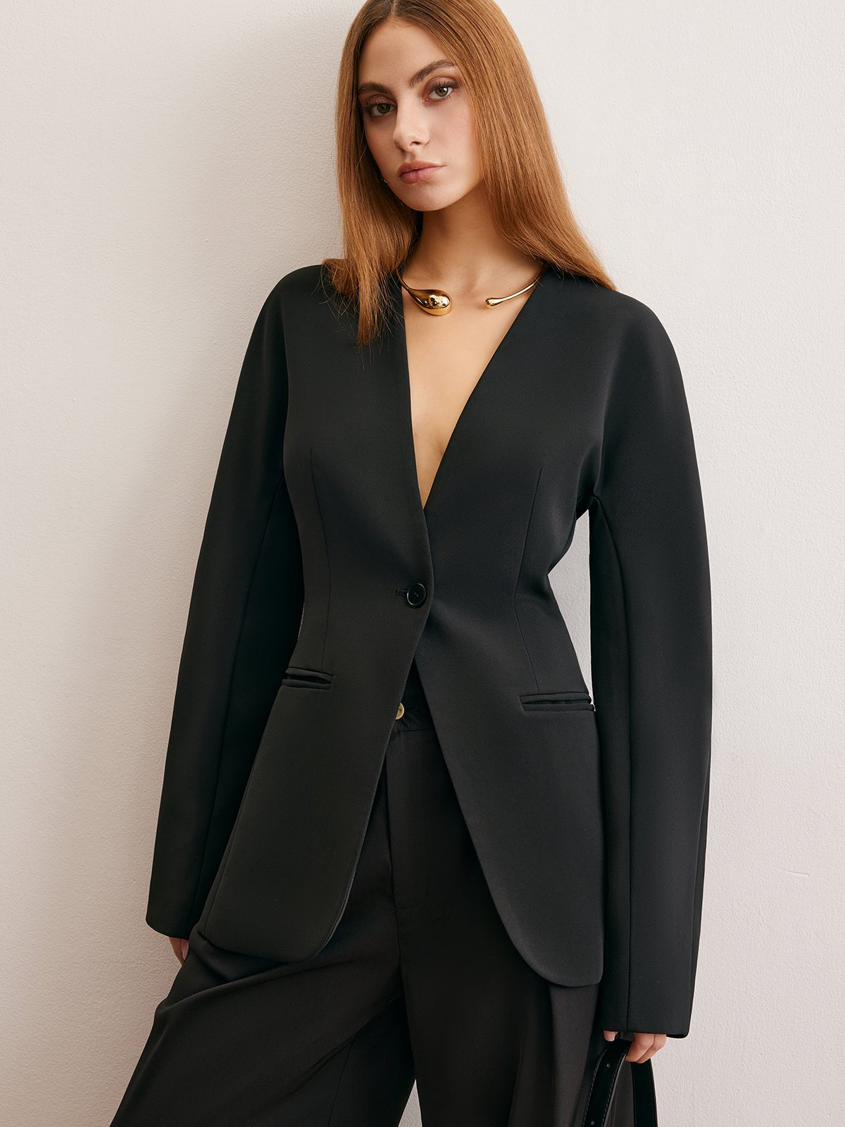 Fonksiyonel Bölmeli Düğmeli Blazer - Phentora