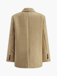 Doku Desenli Tweed Kapitone Blazer - Phentora