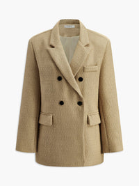 Doku Desenli Tweed Kapitone Blazer - Phentora