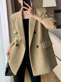 Doku Desenli Tweed Kapitone Blazer - Phentora
