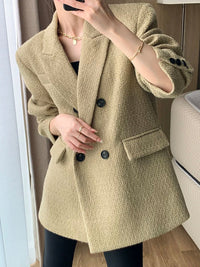 Doku Desenli Tweed Kapitone Blazer - Phentora
