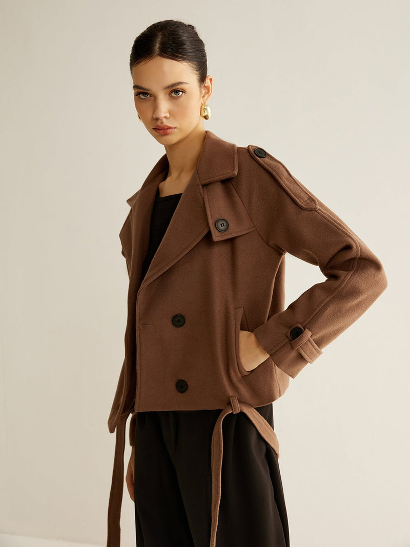 Regular Kemerli Düğmeli Blazer - Phentora