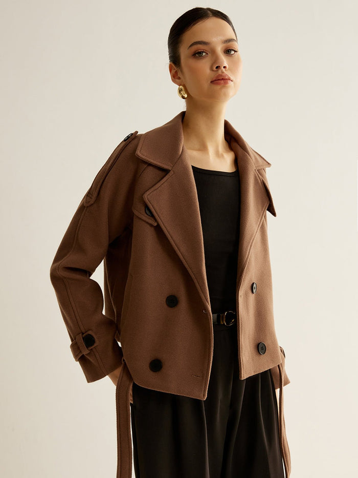 Regular Kemerli Düğmeli Blazer - Phentora