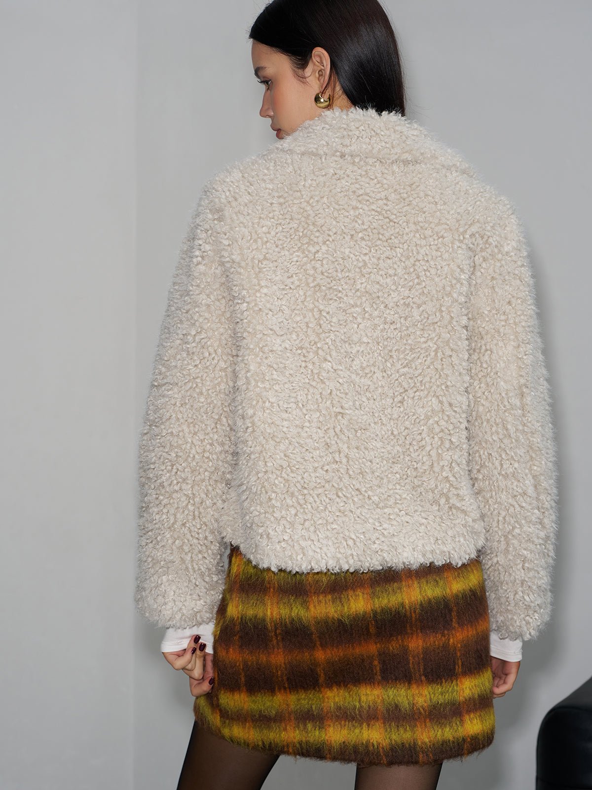 Yaka Fleece Kısa Ceket - Phentora