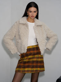 Yaka Fleece Kısa Ceket - Phentora