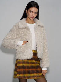 Yaka Fleece Kısa Ceket - Phentora