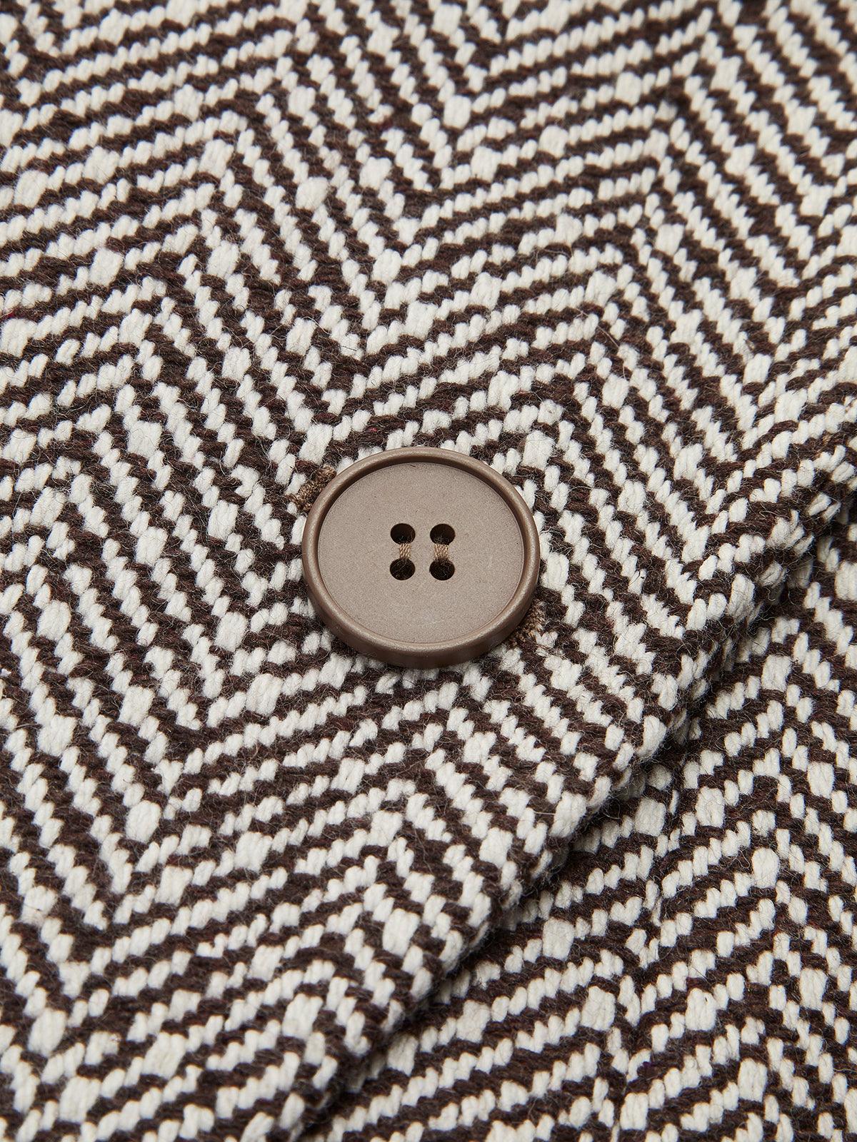 Siyah Beyaz Balık Sırtı Desenli Blazer Ceket - Phentora