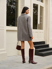 Beltsiz Uzun Tweed Blazer - Phentora