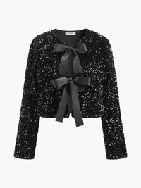 Sıralı Kadife Fiyonklu Blazer - Phentora