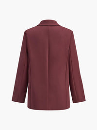 Çift Düğmeli Bordo Klasik Blazer Ceket - Phentora