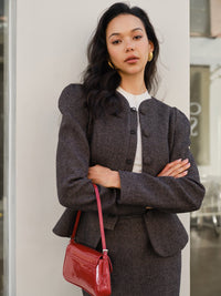 Şık Çizgili Slim Kesim Fit Blazer - Phentora