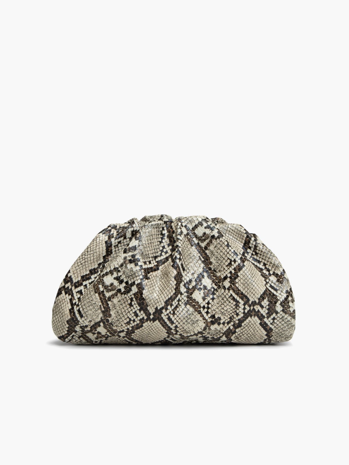 Yılan Derisi Desenli Bulut Clutch Çantası - Phentora