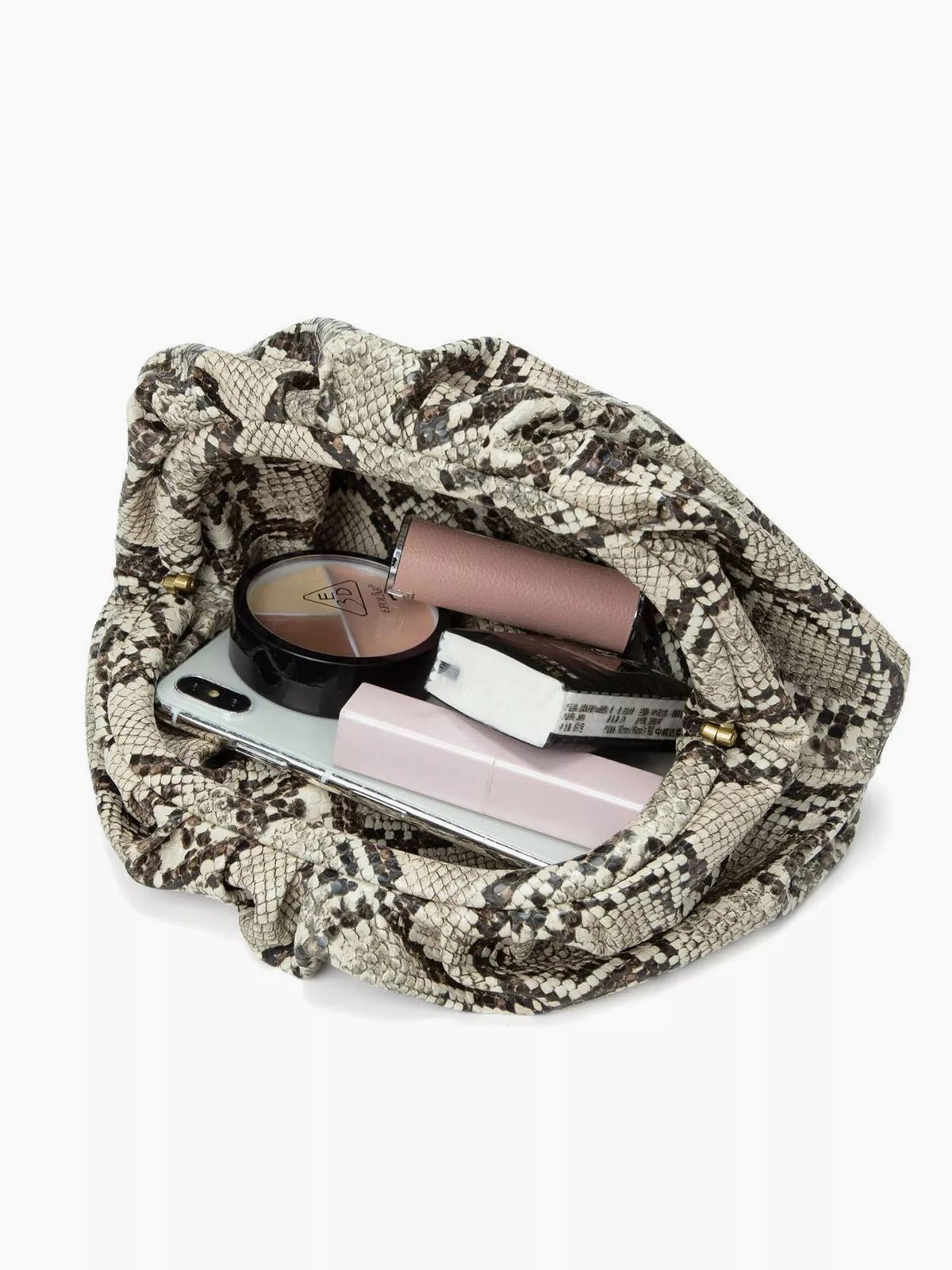 Yılan Derisi Desenli Bulut Clutch Çantası - Phentora