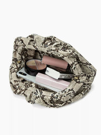 Yılan Derisi Desenli Bulut Clutch Çantası - Phentora