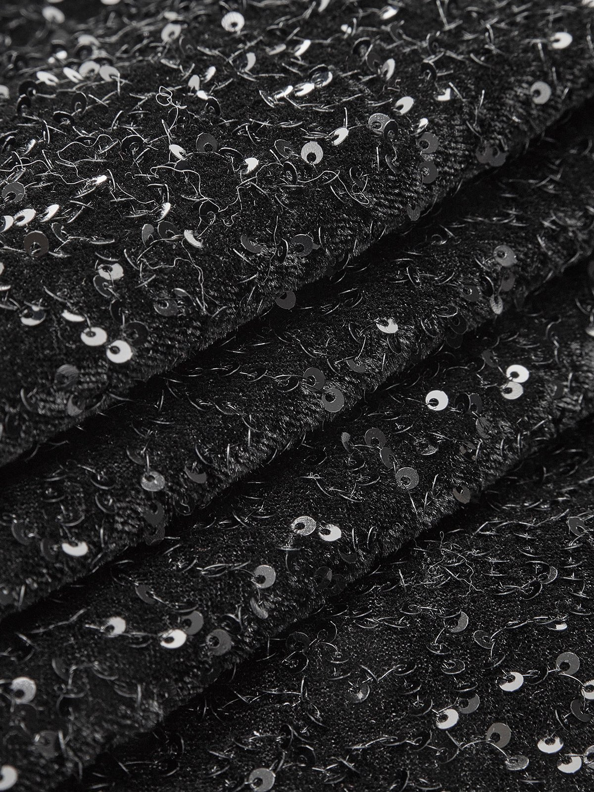 Kadife Sequins Fiyonk Detaylı İnce Askılı Elbise - Phentora