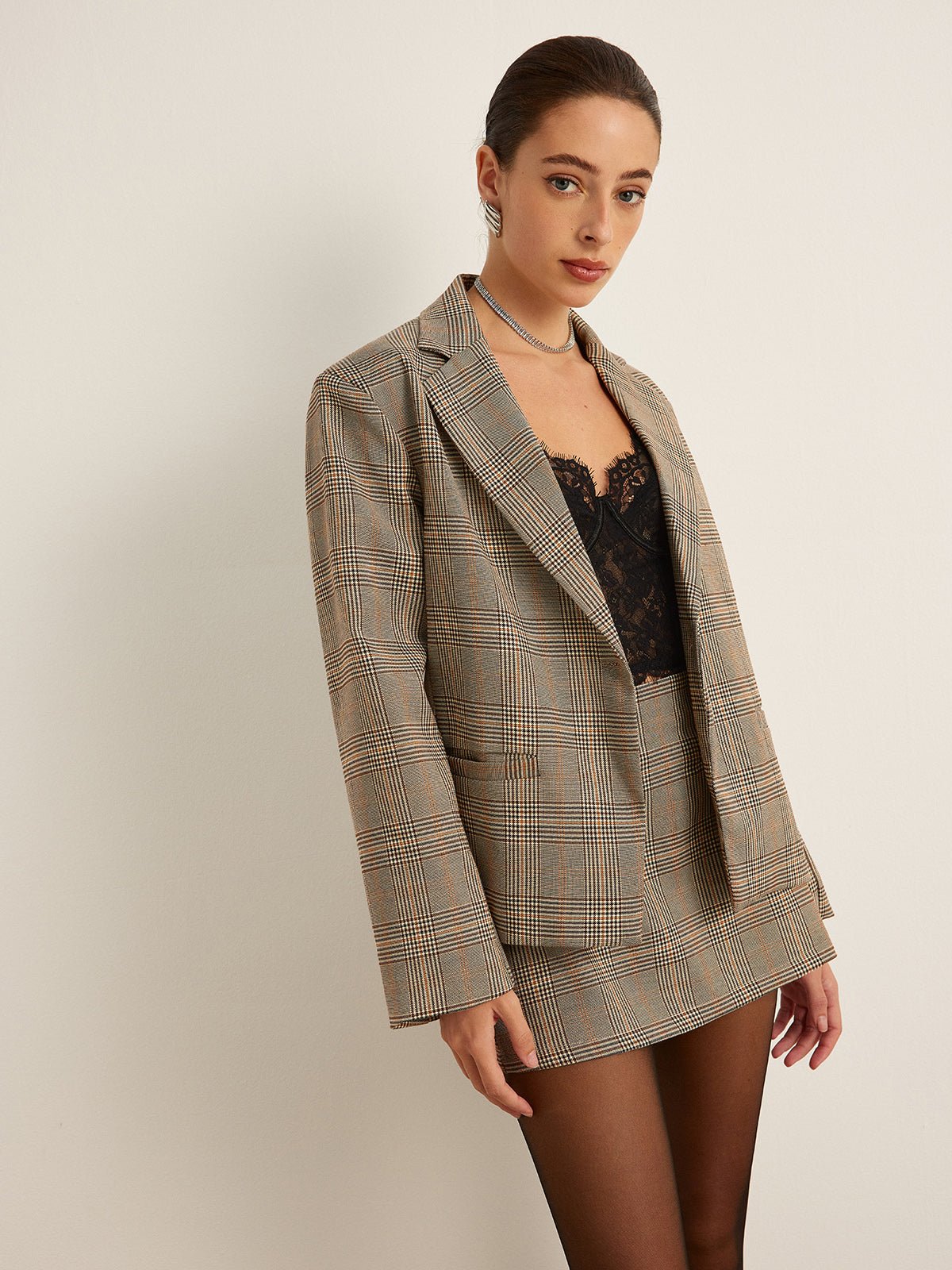 Şık Çizgili Blazer Ceket - Phentora