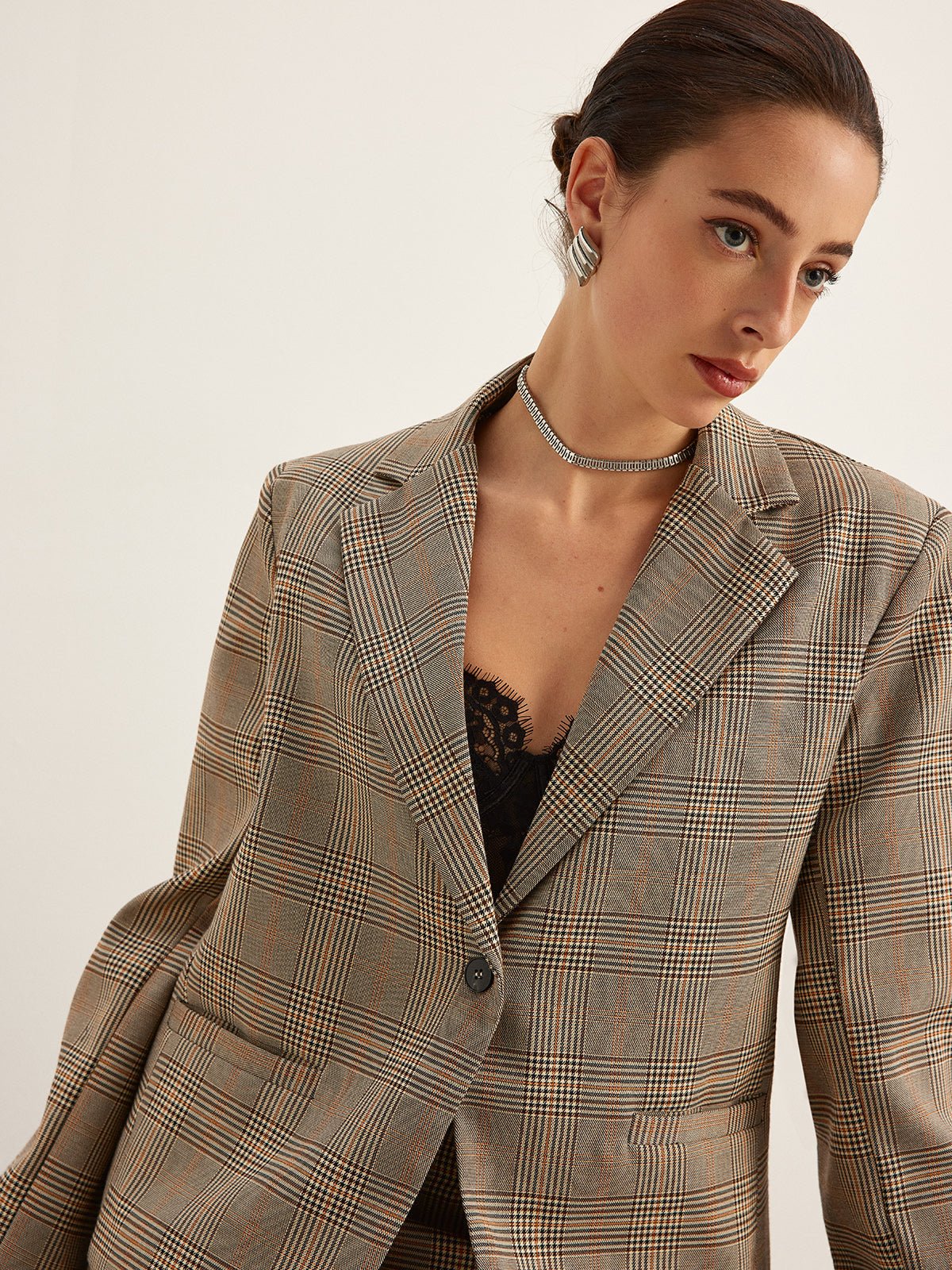 Şık Çizgili Blazer Ceket - Phentora