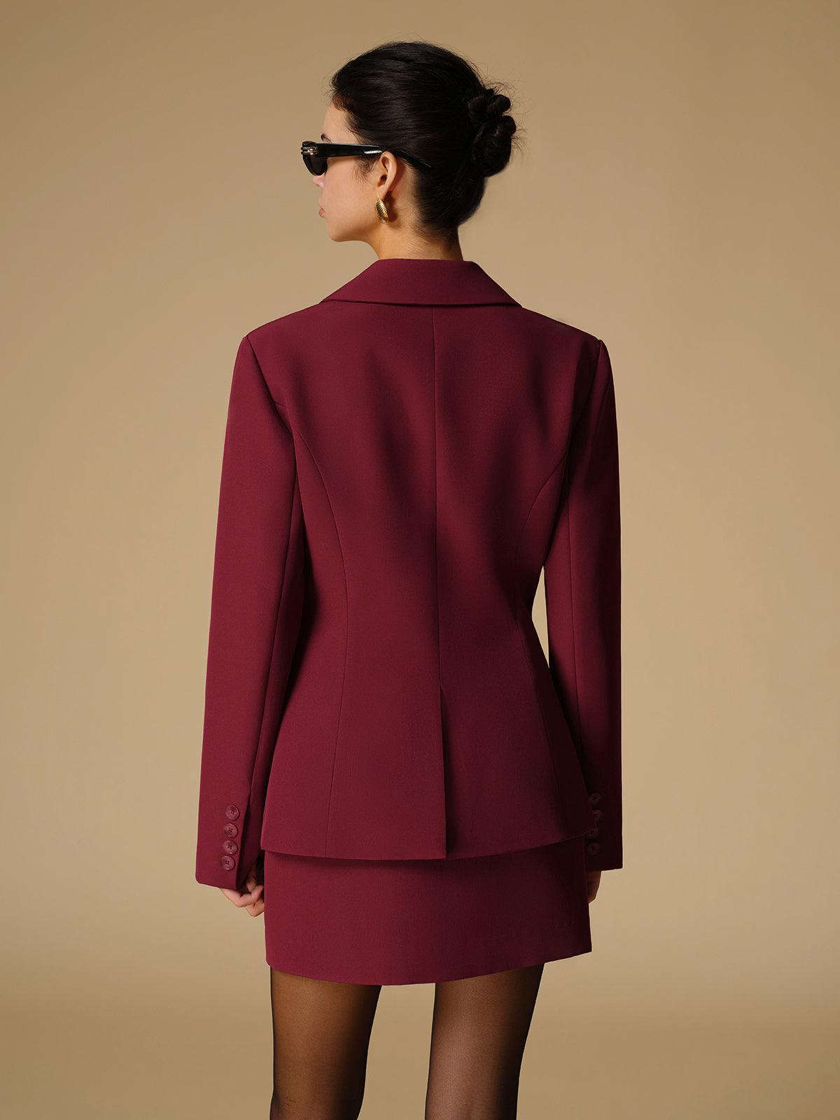 Bordo Klasik Blazer - Phentora