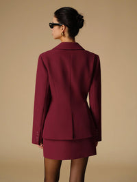 Bordo Klasik Blazer - Phentora