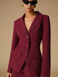 Bordo Klasik Blazer - Phentora