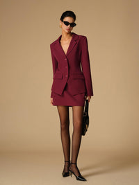 Bordo Klasik Blazer - Phentora