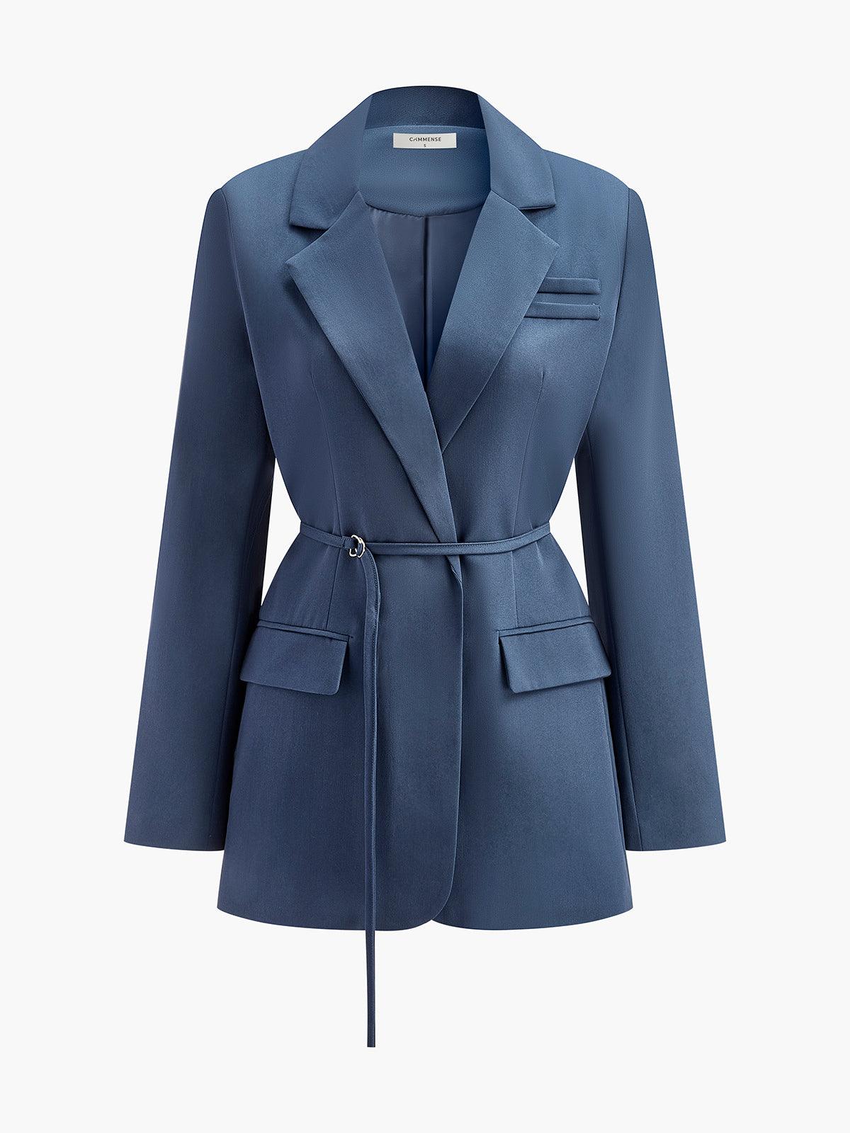 Mavi Kemer Detaylı Blazer Ceket - Phentora
