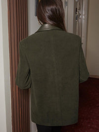 Modern Bol Kesim Kadife Blazer Ceket - Phentora