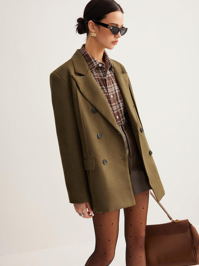 Haki Bol Kesim Blazer Ceket - Phentora