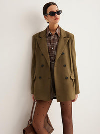 Haki Bol Kesim Blazer Ceket - Phentora