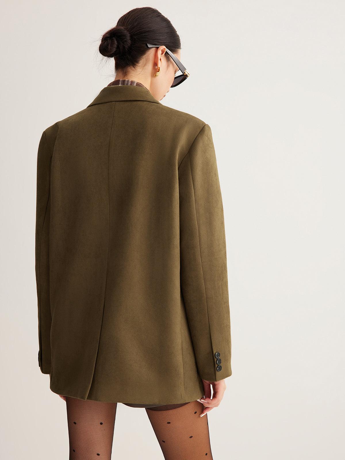 Haki Bol Kesim Blazer Ceket - Phentora