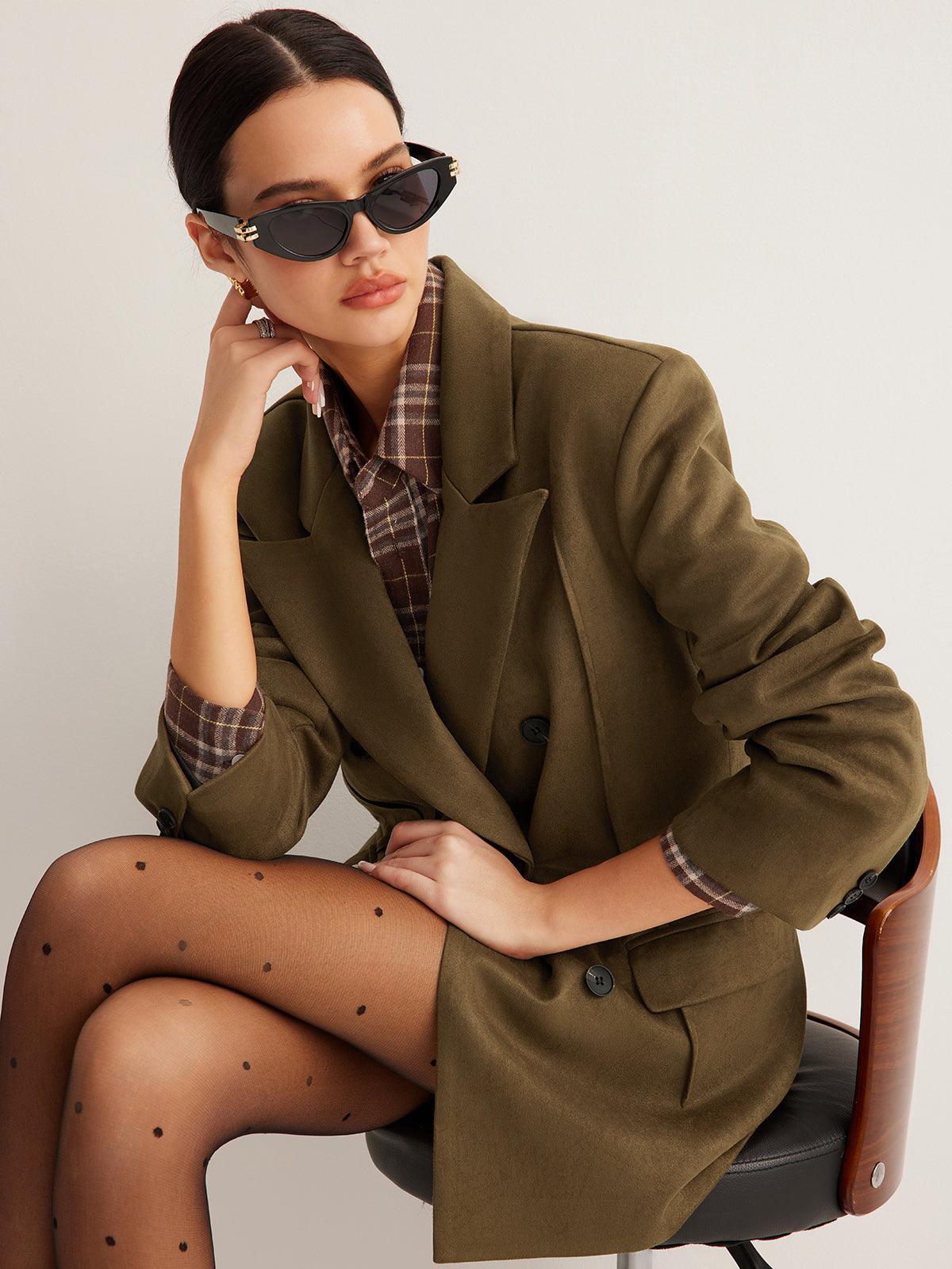 Haki Bol Kesim Blazer Ceket - Phentora
