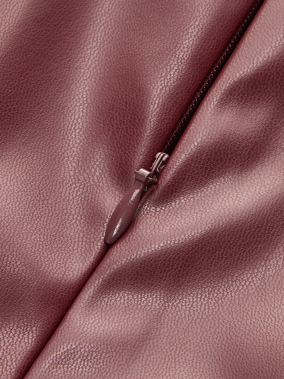 Mock Neck Faux Deri Cinched Tank Üst - Phentora