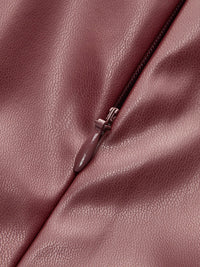 Mock Neck Faux Deri Cinched Tank Üst - Phentora