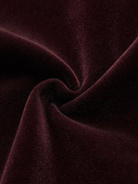 Bordo Kadife Düğme Detaylı Kısa Ceket - Phentora