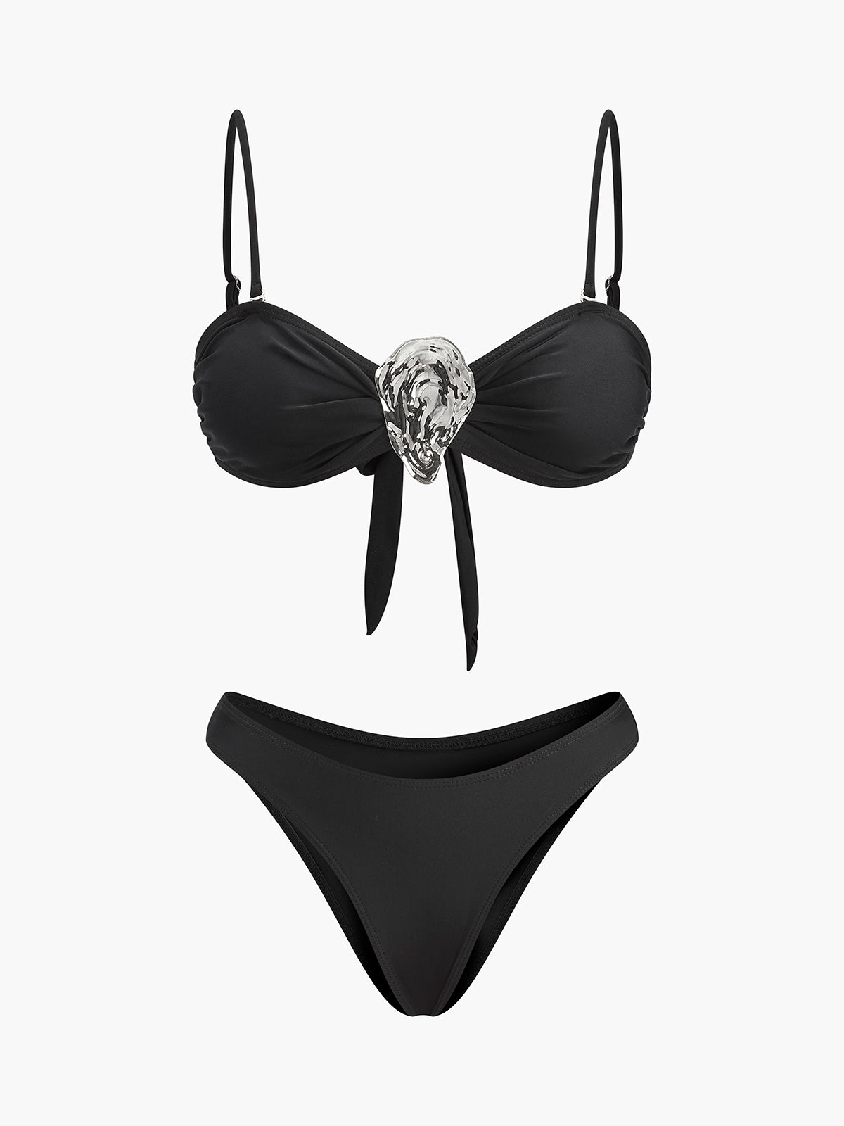 Şık Metal Detaylı Bağlama Ön Bikini Takımı - Phentora