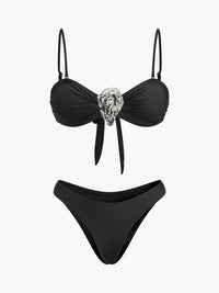 Şık Metal Detaylı Bağlama Ön Bikini Takımı - Phentora
