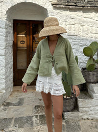 Oversize Uzun Bağlamalı - Front Sleeve Bluz - Phentora